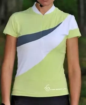 Велофутболка AUTHOR женская Lady Stretch Grn/Wht зелено-бело-серая, 8-7059547 (Размер: L )