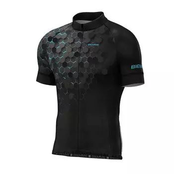 Велофутболка Biemme ANTARES, короткий рукав, черный/голубой (Размер: XXXL)