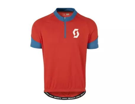 Велофутболка Scott Endurance Q-Zip fiery red/seaport blue, 241733-5019