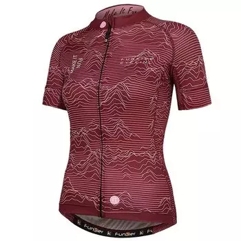 Велофутболка женская FUNKIER ROSSINI-W JW-2106 Bordeaux WOMEN Pro Short Sleeve Jersey бордовая рисунок "горы", 12-847