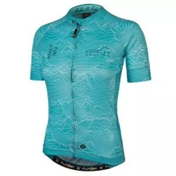 Велофутболка женская FUNKIER ROSSINI-W JW-2106 Mint WOMEN Pro Short Sleeve Jersey, мятный, рисунок "горы", 12-849