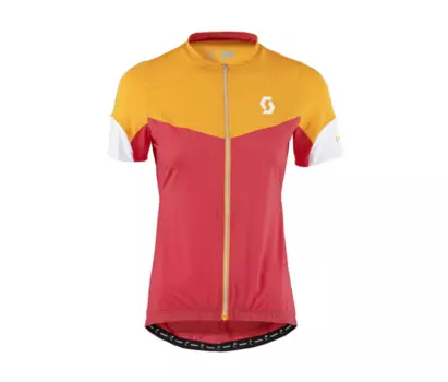 Велофутболка женская Scott Endurance F-Zip teaberry pink/z.orange, 241798-5028