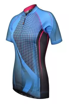 Велофутболка женская WJ-768-Blue голубая с рисунком S FunkierBike 12-404