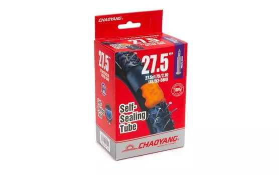 Велокамера CHAO YANG, 27.5"x1.75/2.10, FV, 48мм, антипрокольная, бутиловая, TBCH27175FV48AB