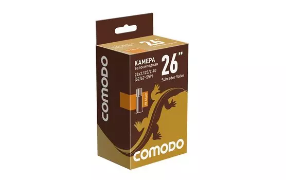 Велокамера COMODO, 26 x 2.125/2.40 (52/62-559), AV48 мм, бутиловая, TBCM262125AV48BT