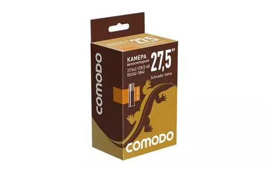 Велокамера COMODO, 27.5 x 2.125/2.40 (52/62-584), AV 40 мм, бутиловая, TBCM272125AV40BT