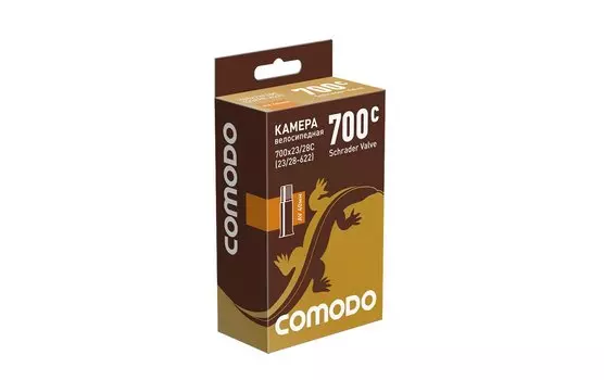 Велокамера COMODO, 700 x 23/28C (23/28 - 622), AV 40мм, бутиловая, TBCM70023AV40BT