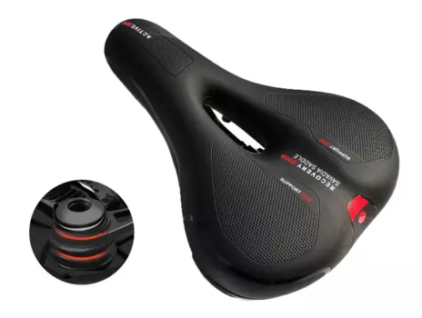 Седло велосипедное Wheel Ap, комфорт, 255x190 мм, Memory foam SADDLE, Elastomer, черный