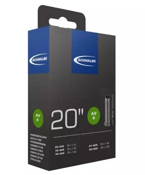 Велокамера Schwalbe AV6 ETRTO 28/40-406, 20-1.1/1.5, 95 грамм, автониппель 40 мм, 10413310