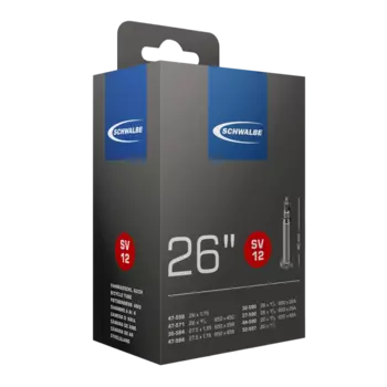 Велокамера Schwalbe SV12 ETRTO 32/47-559/597, под покрышку 26"-1.30/1.90, 140 г, велониппель 40мм, 10423343