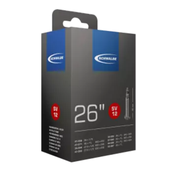 Велокамера Schwalbe SV12 ETRTO 32/47-559/597, под покрышку 26"-1.30/1.90, 140 г, велониппель 40мм, 10423343