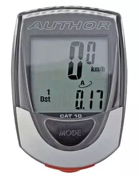 Велокомпьютер AUTHOR/CAT10, 10 функций, проводной, черно-серый, 8-13111060