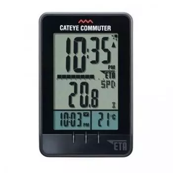 Велокомпьютер Cat Eye CC-COM10W Commuter Wireless, 8 функций, беспроводной, черный, CE1603000