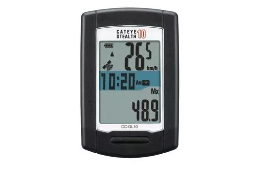 Велокомпьютер Cat Eye CC-GL10 STEALTH10, беспроводной, 10 функций, черный, CE1603700