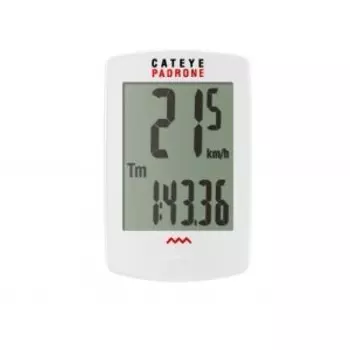 Велокомпьютер CAT EYE Padrone, 8 функций, беспроводной, увеличенный дисплей, белый, 8-13110046