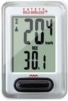 Велокомпьютер CAT EYE Velo Wireless+, 6 функций, беспроводной с подсветкой, белый, 8-13060031