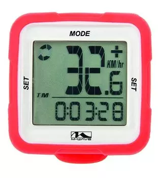Велокомпьютер M-WAVE, 14 функций, беспроводной, сменный корпус из силикона, красный, 5-244712
