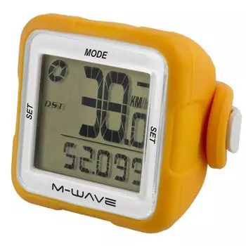 Велокомпьютер M-WAVE, беспроводной, 14 функций, сменный корпус, оранжевый, 5-244718