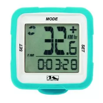 Велокомпьютер M-WAVE, беспроводной, сменный корпус из силикона, синий, 14 функций, 5-244713