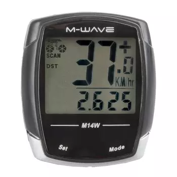Велокомпьютер M-Wave M14W, 14 функций, беспроводной, черный, 244732