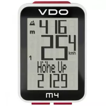 Велокомпьютер NEW VDO M4WL, 12 функций, беспроводной, черно-белый, 4-30041