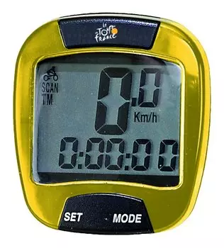 Велокомпьютер NEW VENTURA Х TOUR DE FRANCE, 10 функций, проводной, жёлто-черный, 5-244552