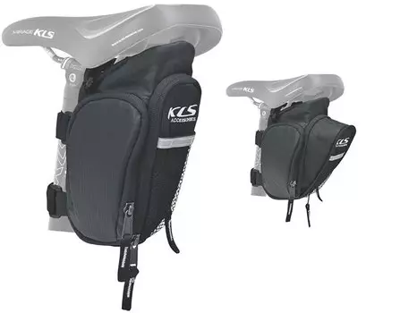 Велосумка под седло KELLYS DAPPER, обьём 1.3л+0.4л, крепление на липучке, молния YKK