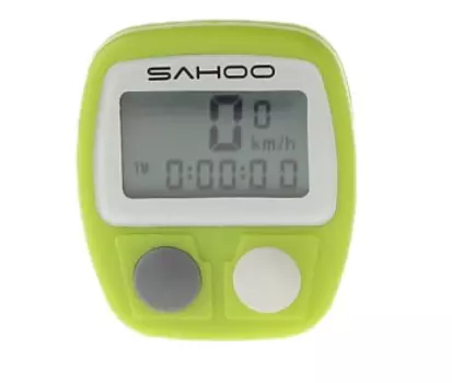 Велокомпьютер SAHOO, 14 функций, проводной, зеленый, 81491 green