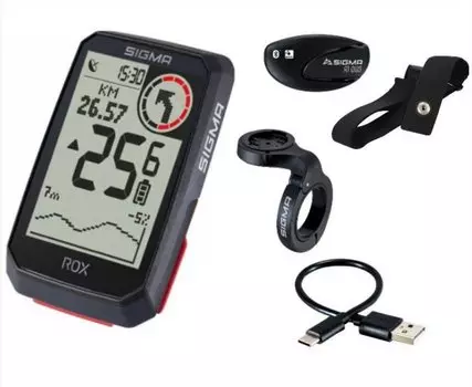 Велокомпьютер SIGMA ROX 4.0 (Black) HR Set 30 функций, с датчиком пульса, GPS, BLUETOOTH (Android, IOS), 4-001062