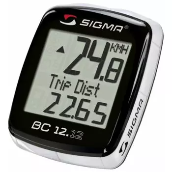Велокомпьютер Sigma Sport BC 12.12, 12 функций, проводной, черно-белый, 02120
