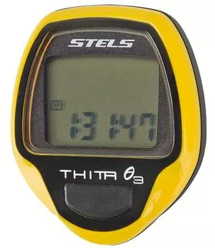 Велокомпьютер Stels Thita-3, 10 функций, жёлтый, ST (060039)