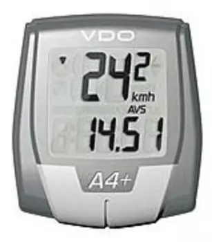 Велокомпьютер VDO A4, беспроводной, 4 функции, серый, 4-0101