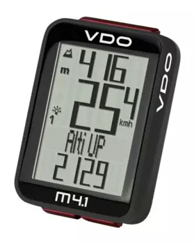 Велокомпьютер VDO M4.1, 17 функций, проводной, черный, 4-30040