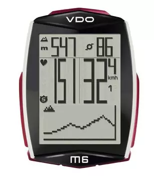 Велокомпьютер VDO M6WL, 13 функций, беспроводной, черно-белый, 4-3006