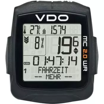 Велокомпьютер VDO MC2.0 WR 21+18 функций, беспроводной, черный, 4-2000