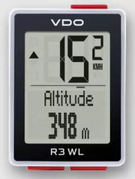 Велокомпьютер VDO R3 WL VTS, 14 функций, беспроводной (Германия), белый, 4-64030