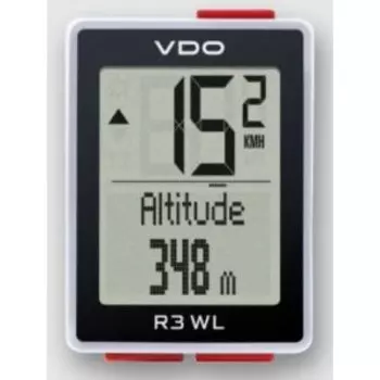 Велокомпьютер VDO R3 WL VTS, 14 функций, беспроводной (Германия), белый, 4-64030
