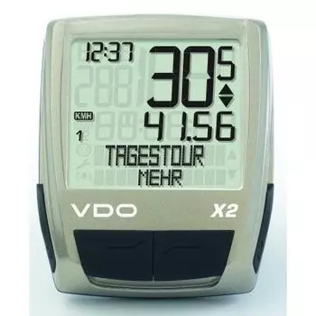 Велокомпьютер VDO X2, 16 функций, проводной, серый, 4-7102