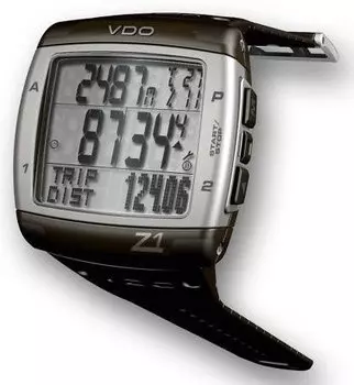 Велокомпьютер VDO Z1, 18 функций, беспроводной, серебристо-черный, 4-6000