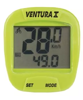 Велокомпьютер VENTURA Х, 10 функций, зеленый, 5-244555
