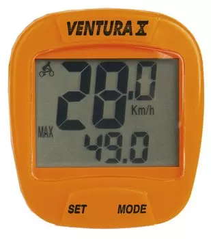 Велокомпьютер VENTURA Х, 10 функций, оранжевый, 5-244553