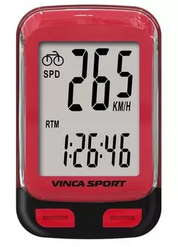 Велокомпьютер Vinca Sport, 12 функций, проводной, красный, инд.уп. V-3500 red