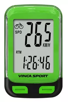 Велокомпьютер Vinca Sport, 12 функций, проводной, зеленый, инд.уп. V-3500 green