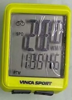 Велокомпьютер Vinca Sport, беспроводной, 12 функций, lime/black, V 1507 lime/black