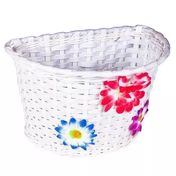 Велокорзина 4BIKE BL-E-002, детская, на руль, пластиковая, быстросъемная, белая, ARV000383