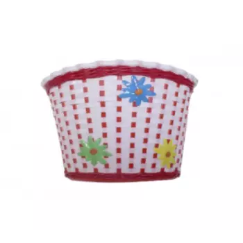 Велокорзина, детская, бело-красная, BS02-4 (20")