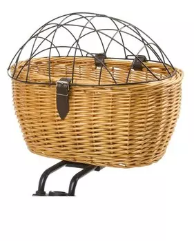 Велокорзина M-WAVE, передняя/задняя, для животных, сталь/дерево, плетёная, 5-431604-УЦЕНКА