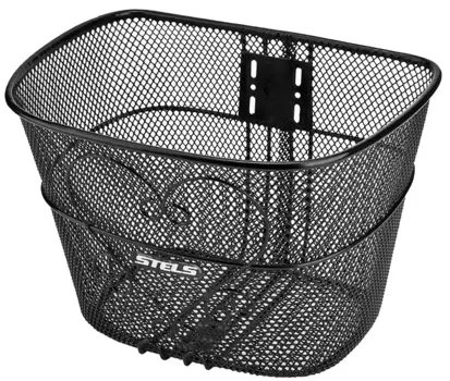 Велокорзина STELS JL-072, передняя, стойки для 28", чёрная, 270054