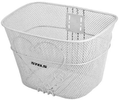 Велокорзина STELS JL-073, передняя, стойки для 28", белая, 270055