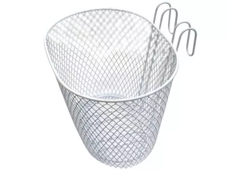 Велокорзина TBS, передняя, с крючками, белая, AO-1HM